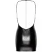    Noir Handmade F307 Mirage wetlook mini dress with jewelry rhinestone chain - L (SX0281)