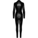    Noir Handmade F319 Caged wetlook catsuit with zippers and ring - L (SX0347)