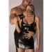    Noir Handmade F320 Starlet wetlook minidress with ring belt - S (SX0351)