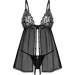 Obsessive  - Blomentis babydoll & thong, XS/S,  ,    (SX1023-02)