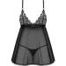 Obsessive  - Blomentis babydoll & thong, XS/S,  ,    (SX1023-02)