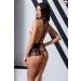   Passion Indra Set With Open Bra XXL/XXXL, Black (PS26203)
