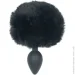     Punishment - Bunny Tail Silicone Anal Plug - Black (SX2235)